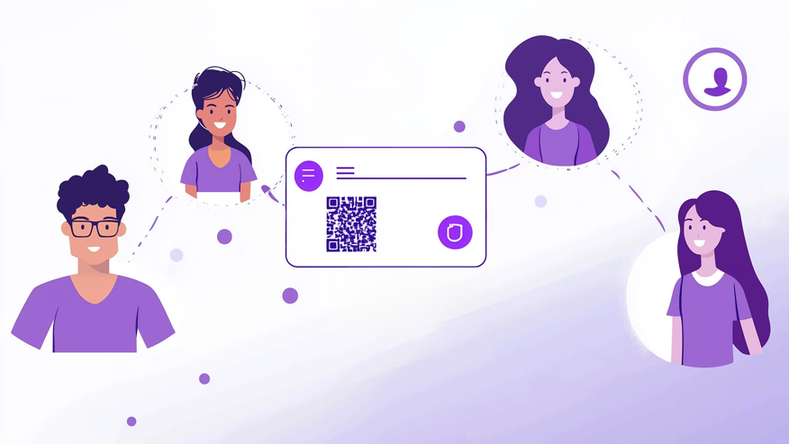 Schritt 2: Teilen - Profil per NFC-Karte oder QR-Code teilen